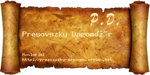 Presovszky Dagomér névjegykártya
